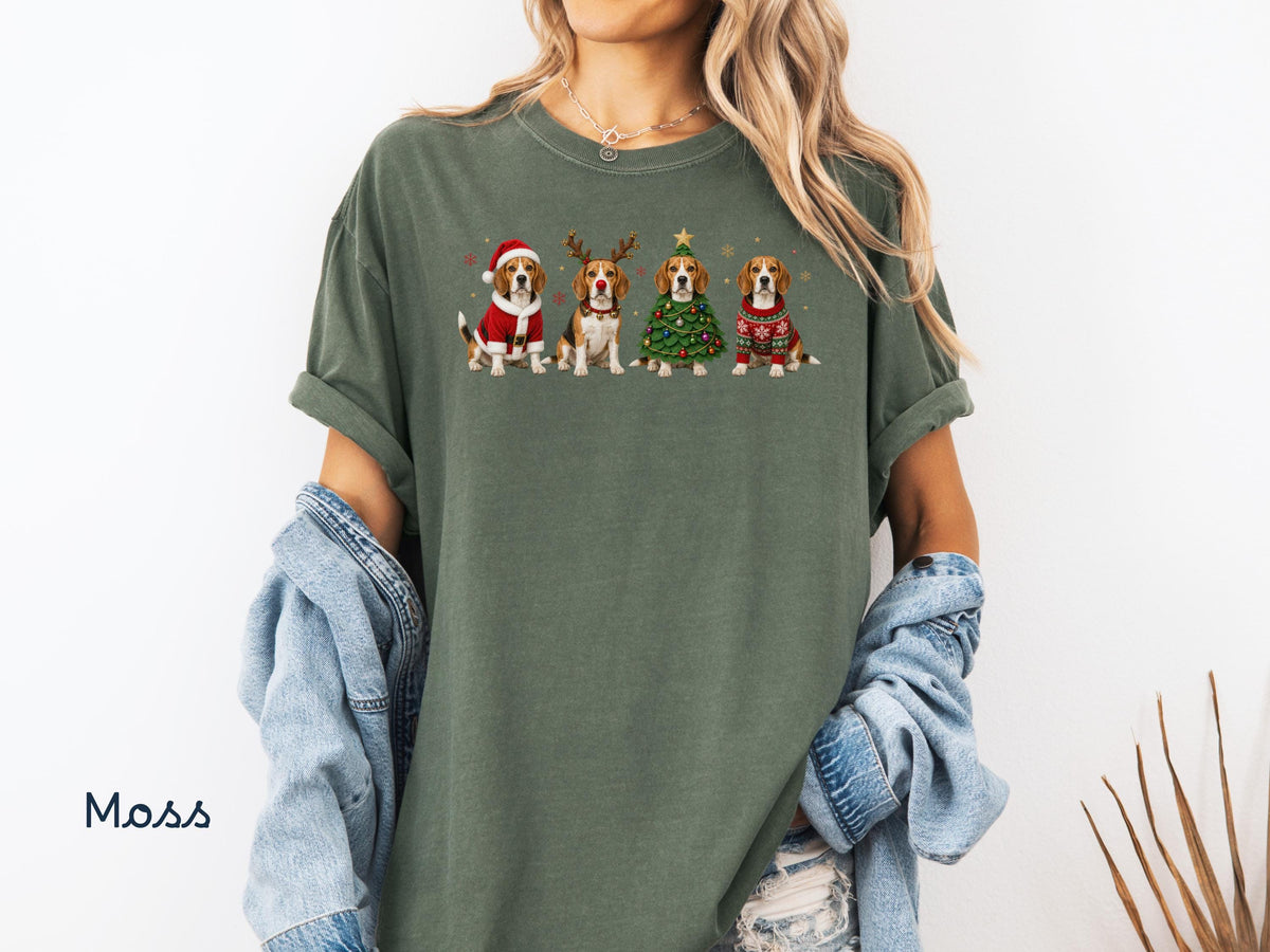 Beagle Christmas Shirt, Beagle Holiday Shirt, Dog Lover Gift ,Holiday Tee, Cute Christmas Dog Shirt, Comfort Colors Shirt