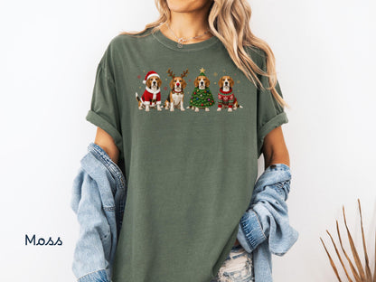 Beagle Christmas Shirt, Beagle Holiday Shirt, Dog Lover Gift ,Holiday Tee, Cute Christmas Dog Shirt, Comfort Colors Shirt