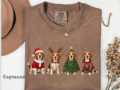 Beagle Christmas Shirt, Beagle Holiday Shirt, Dog Lover Gift ,Holiday Tee, Cute Christmas Dog Shirt, Comfort Colors Shirt