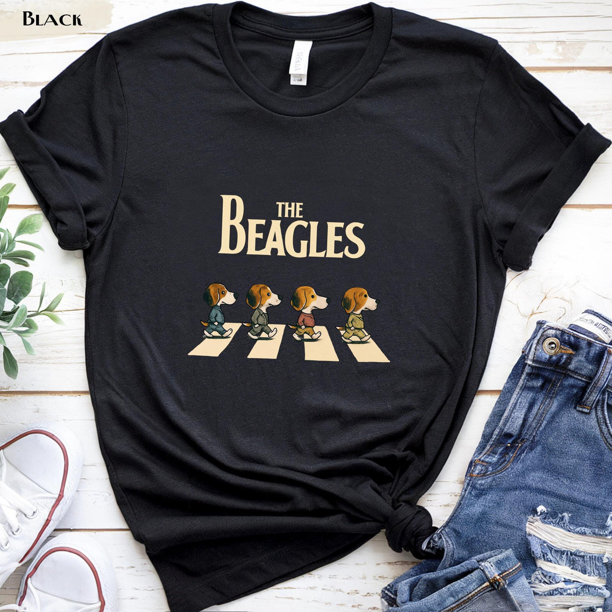 The Beagles T-Shirt, Funny Dog Graphic Tee, Beagle Lover Gift, Abbey Road Parody Shirt, Dog Mom & Dog Dad Top, Beagles Band, Beatles Parody
