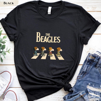 The Beagles T-Shirt, Funny Dog Graphic Tee, Beagle Lover Gift, Abbey Road Parody Shirt, Dog Mom & Dog Dad Top, Beagles Band, Beatles Parody