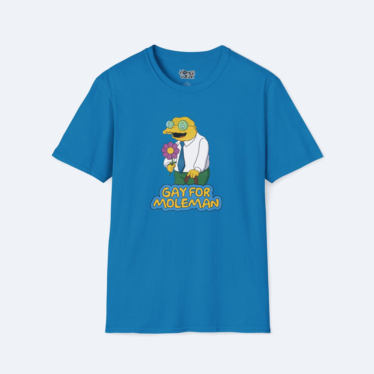 Gay For Moleman T-Shirt Funny Simpsons Meme Graphic Tee Retro Cartoon Humor Shirt Hans Moleman Quote Vintage TV Gift Unisex Top