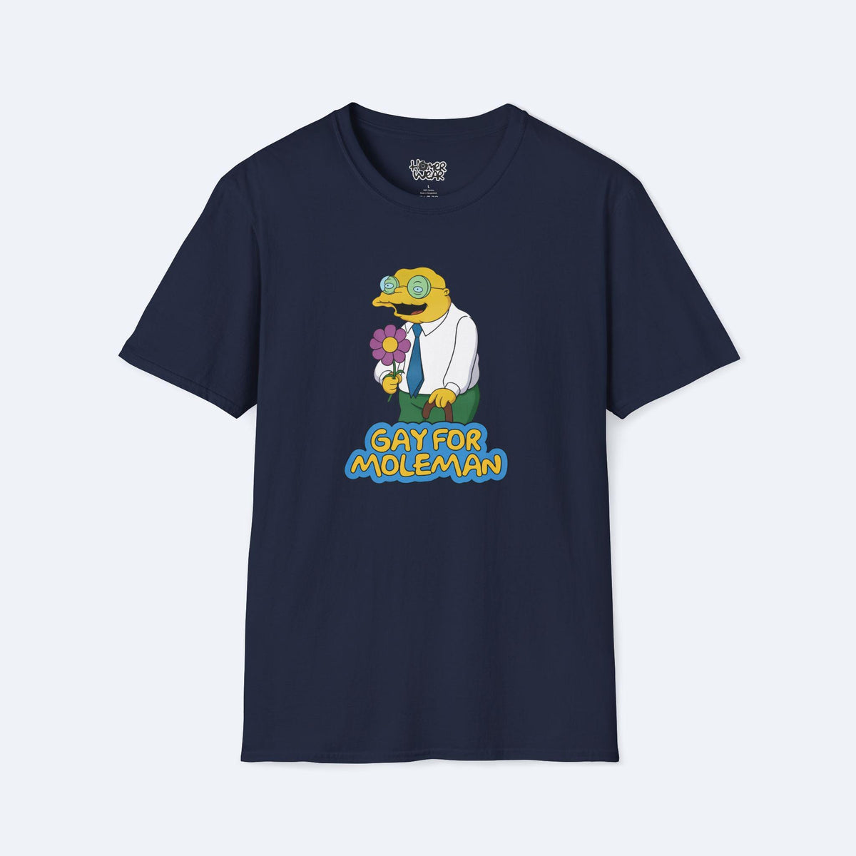 Gay For Moleman T-Shirt Funny Simpsons Meme Graphic Tee Retro Cartoon Humor Shirt Hans Moleman Quote Vintage TV Gift Unisex Top