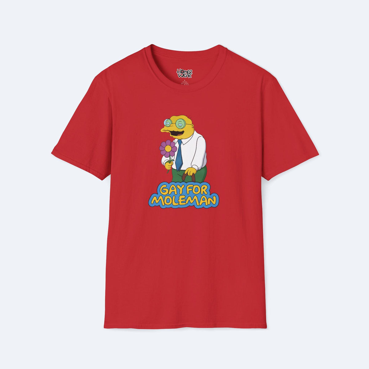 Gay For Moleman T-Shirt Funny Simpsons Meme Graphic Tee Retro Cartoon Humor Shirt Hans Moleman Quote Vintage TV Gift Unisex Top