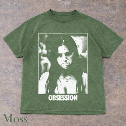 Vintage OBSESSION Movie T-Shirt, Frowning Nikki Graphic Tee, Gothic Horror Tee