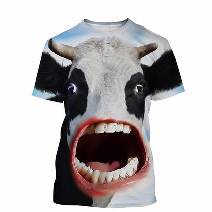 Funny Cow Screaming T-Shirt, Present Tee, Funny Shirt, Unisex T-Shirt, Inappropriate Ironic Shirt