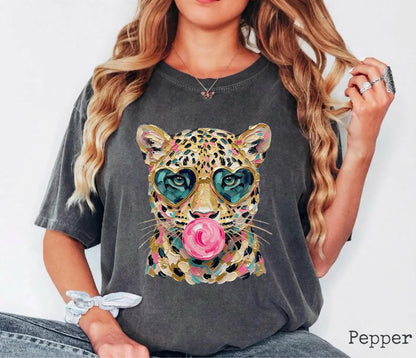 Comfort Colors® Leopard Bubblegum Shirt, Cute Leopard Shirt, Bubblegum Cheetah Shirt, Leopard Graphic Tee, Trendy Leopard Shirt, Leopard Tee