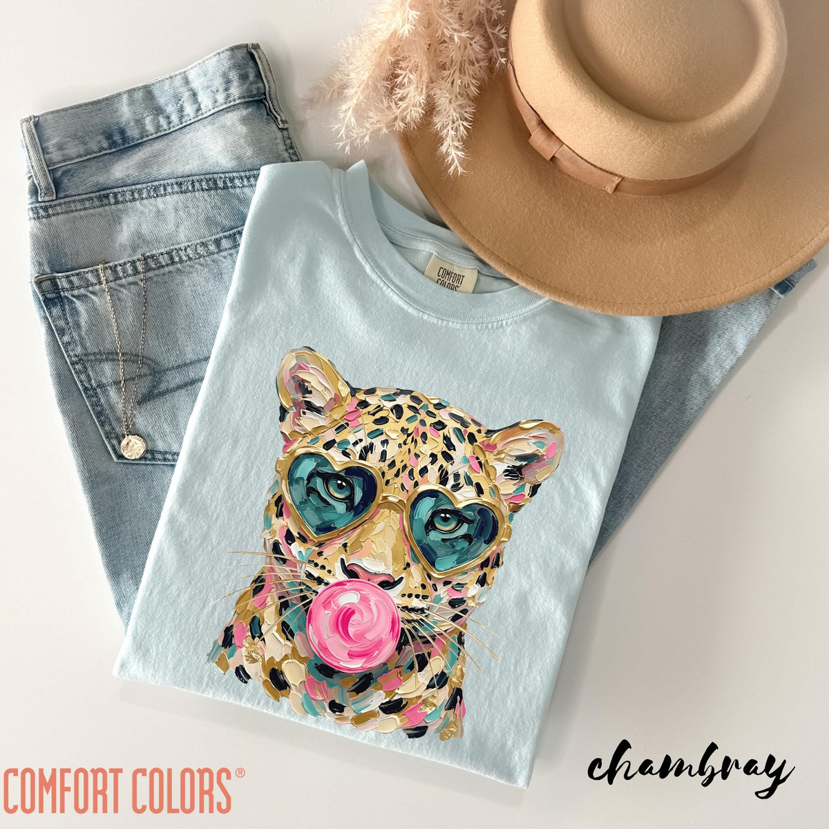 Comfort Colors® Leopard Bubblegum Shirt, Cute Leopard Shirt, Bubblegum Cheetah Shirt, Leopard Graphic Tee, Trendy Leopard Shirt, Leopard Tee