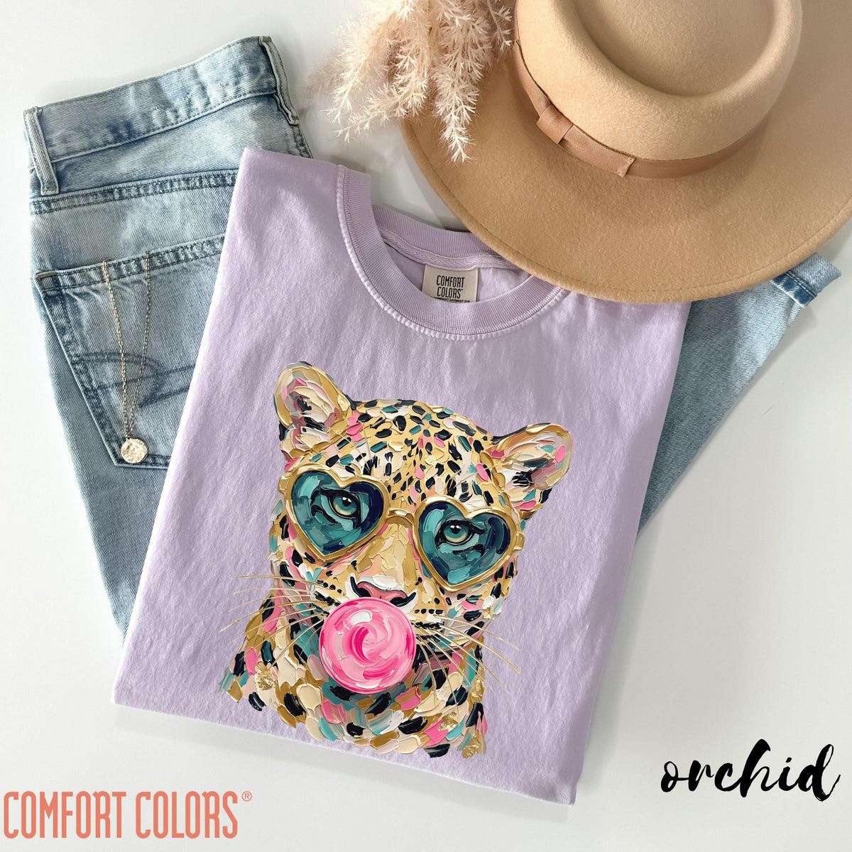 Comfort Colors® Leopard Bubblegum Shirt, Cute Leopard Shirt, Bubblegum Cheetah Shirt, Leopard Graphic Tee, Trendy Leopard Shirt, Leopard Tee