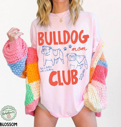 English Bulldog Mom Club Shirt, Bulldog Mom Shirt, Dog Mom Tshirt, Pet Parent Tee, Dog Mama Shirt, Comfort Colors® Dog Shirt, Dog Lover Tee