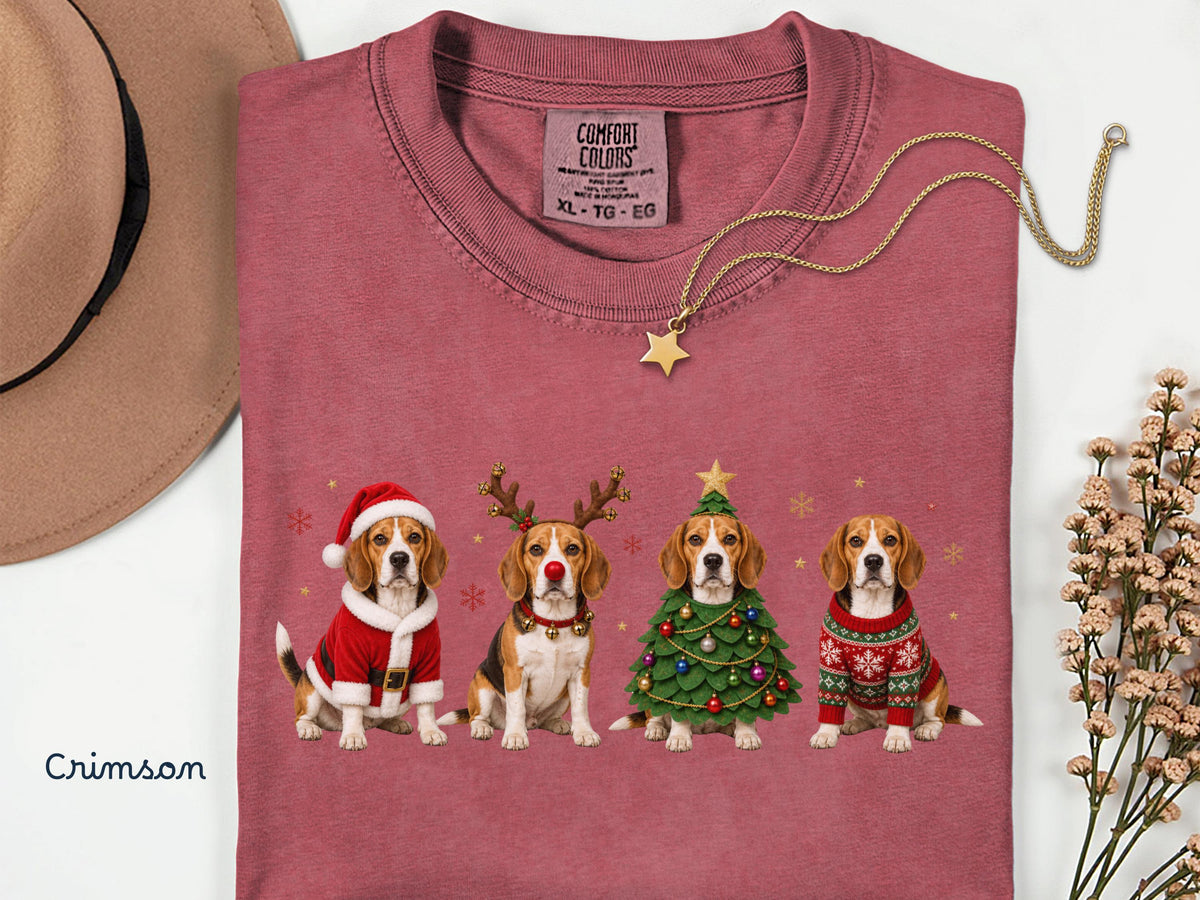 Beagle Christmas Shirt, Beagle Holiday Shirt, Dog Lover Gift ,Holiday Tee, Cute Christmas Dog Shirt, Comfort Colors Shirt
