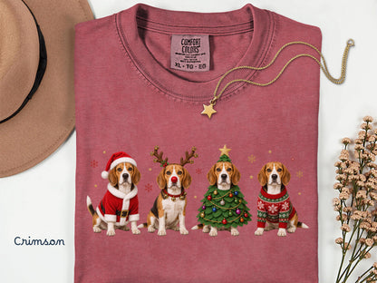 Beagle Christmas Shirt, Beagle Holiday Shirt, Dog Lover Gift ,Holiday Tee, Cute Christmas Dog Shirt, Comfort Colors Shirt