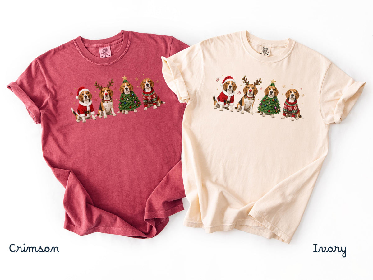 Beagle Christmas Shirt, Beagle Holiday Shirt, Dog Lover Gift ,Holiday Tee, Cute Christmas Dog Shirt, Comfort Colors Shirt