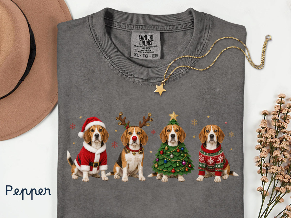 Beagle Christmas Shirt, Beagle Holiday Shirt, Dog Lover Gift ,Holiday Tee, Cute Christmas Dog Shirt, Comfort Colors Shirt