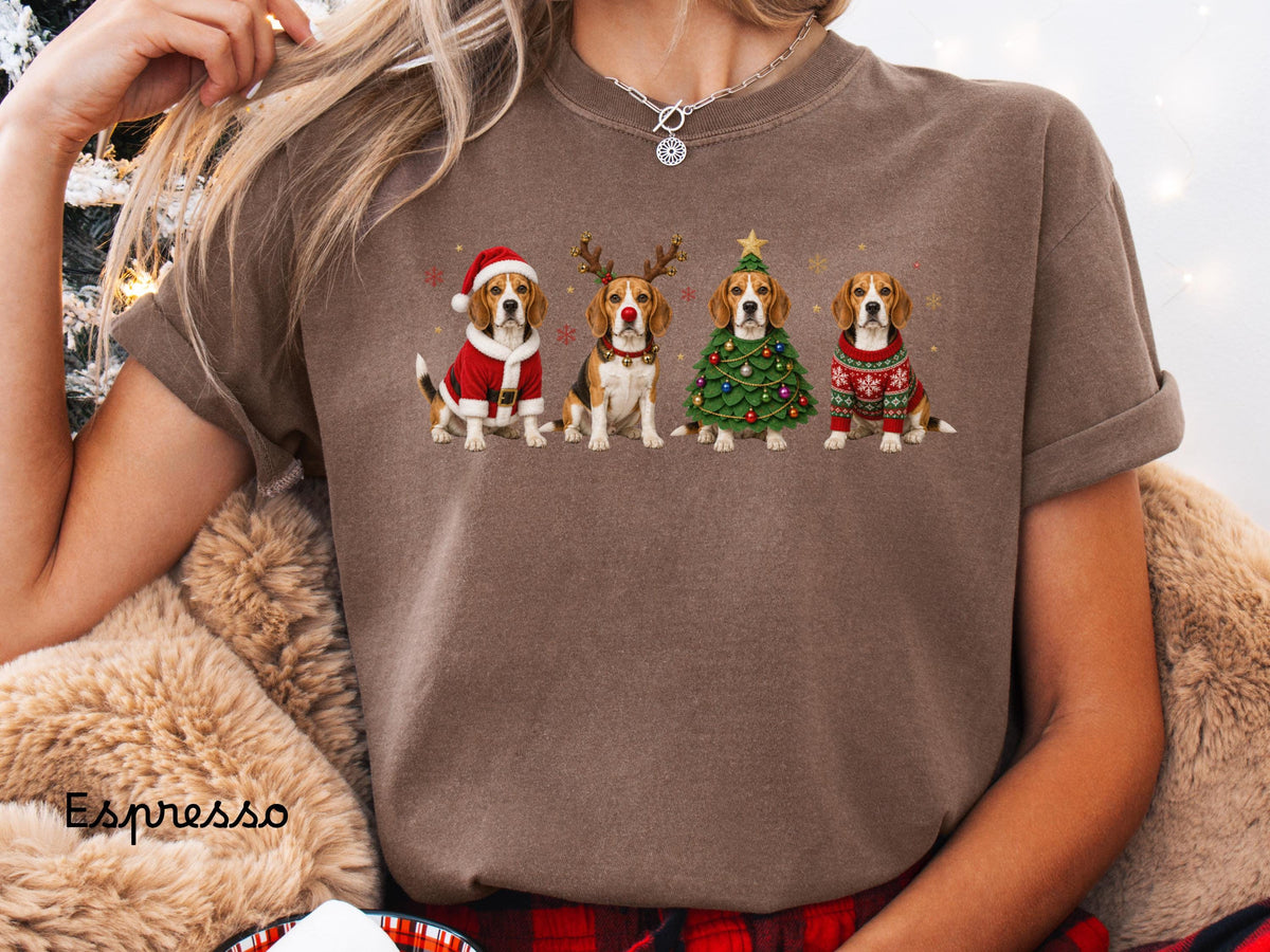 Beagle Christmas Shirt, Beagle Holiday Shirt, Dog Lover Gift ,Holiday Tee, Cute Christmas Dog Shirt, Comfort Colors Shirt