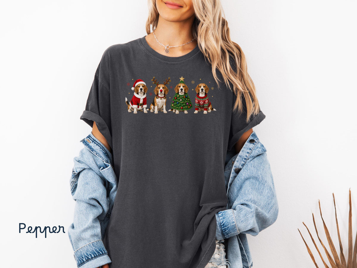 Beagle Christmas Shirt, Beagle Holiday Shirt, Dog Lover Gift ,Holiday Tee, Cute Christmas Dog Shirt, Comfort Colors Shirt