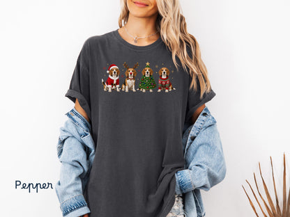 Beagle Christmas Shirt, Beagle Holiday Shirt, Dog Lover Gift ,Holiday Tee, Cute Christmas Dog Shirt, Comfort Colors Shirt