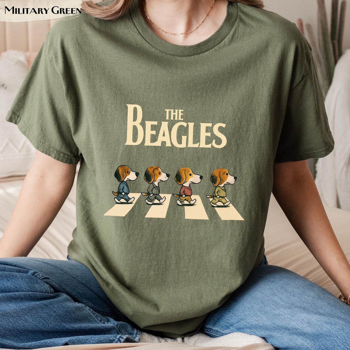 The Beagles T-Shirt, Funny Dog Graphic Tee, Beagle Lover Gift, Abbey Road Parody Shirt, Dog Mom & Dog Dad Top, Beagles Band, Beatles Parody