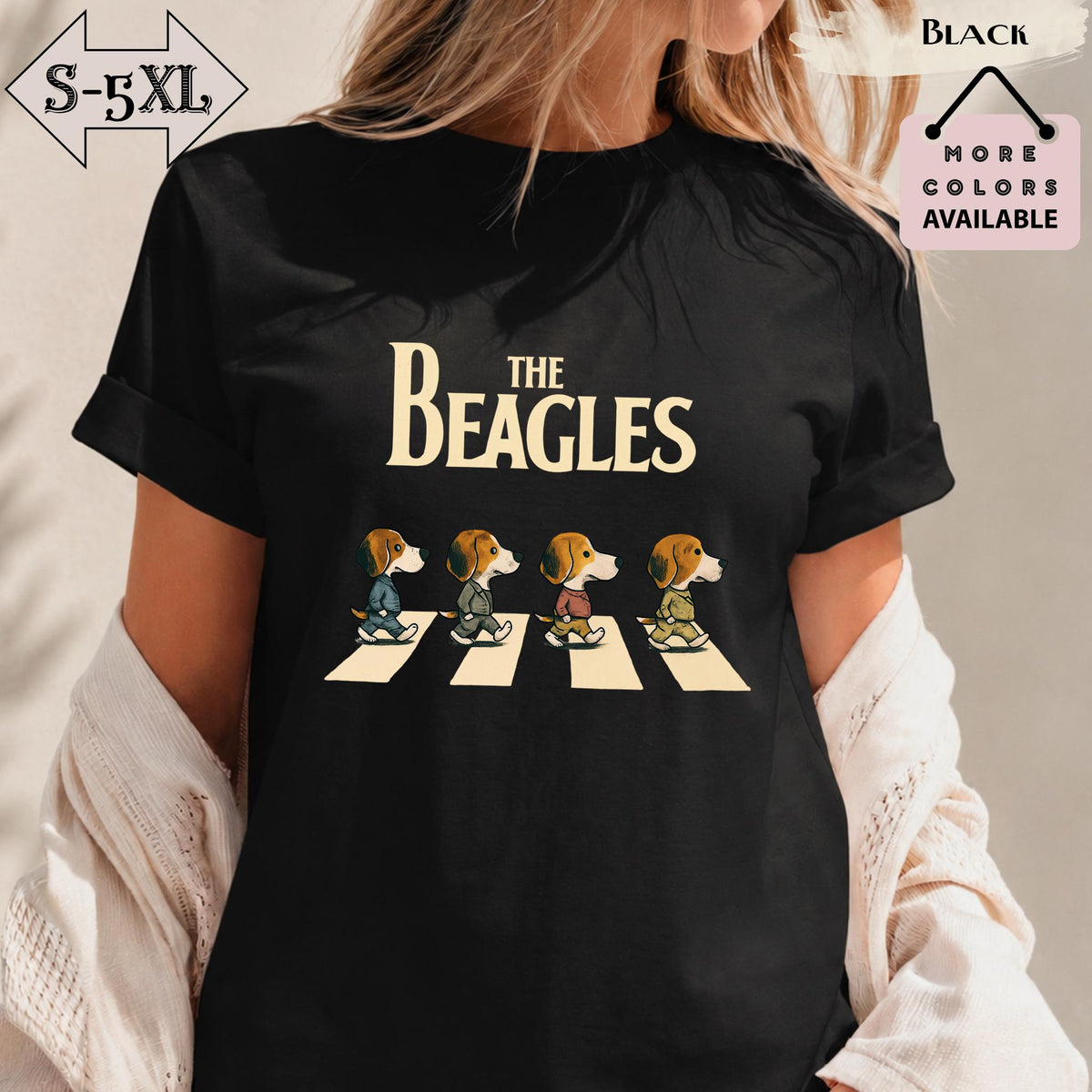 The Beagles T-Shirt, Funny Dog Graphic Tee, Beagle Lover Gift, Abbey Road Parody Shirt, Dog Mom & Dog Dad Top, Beagles Band, Beatles Parody