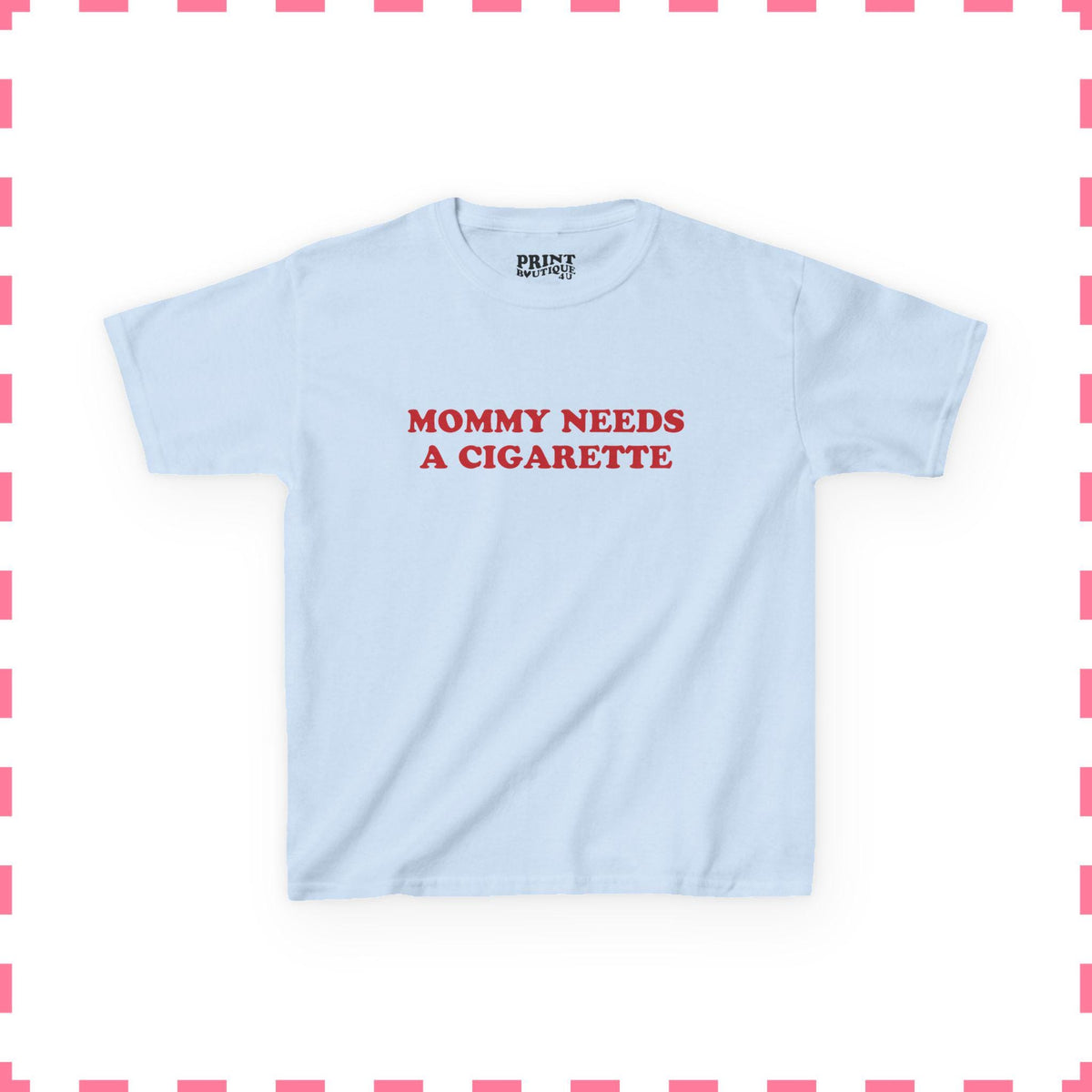 Mommy Needs A Cigarette Baby Tee, Funny Mom Shirt, Retro Smoking Crop Top, Cool Mom Y2K Tee, Sarcastic Graphic Top