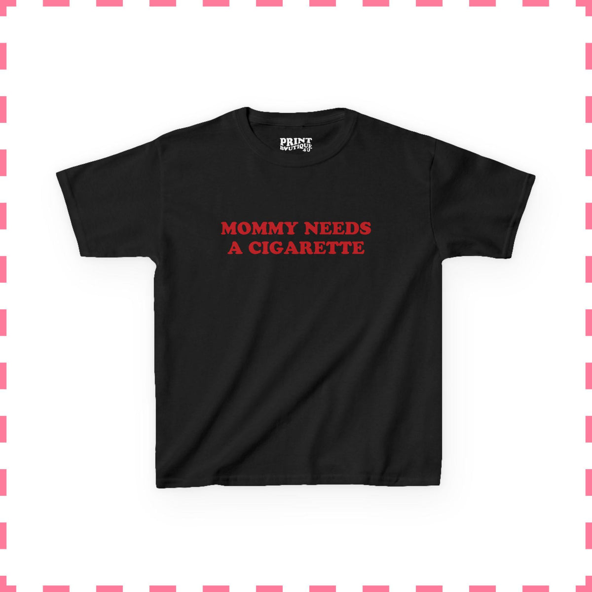 Mommy Needs A Cigarette Baby Tee, Funny Mom Shirt, Retro Smoking Crop Top, Cool Mom Y2K Tee, Sarcastic Graphic Top