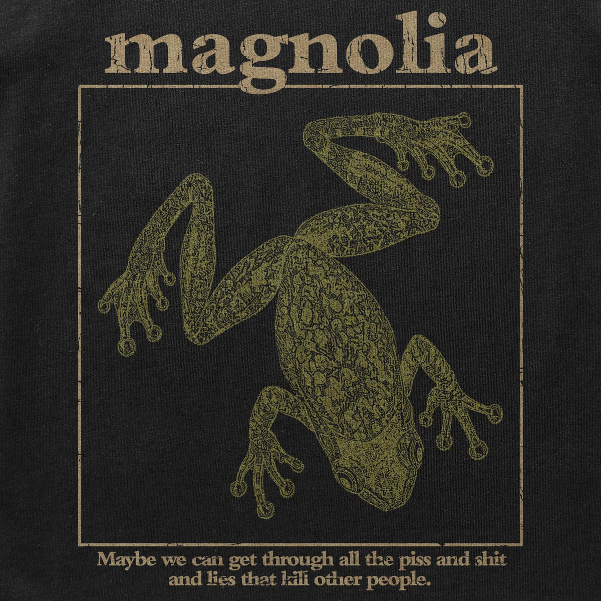 Magnolia Frog Rain Graphic T-shirt | Surreal Arthouse Movie Tee
