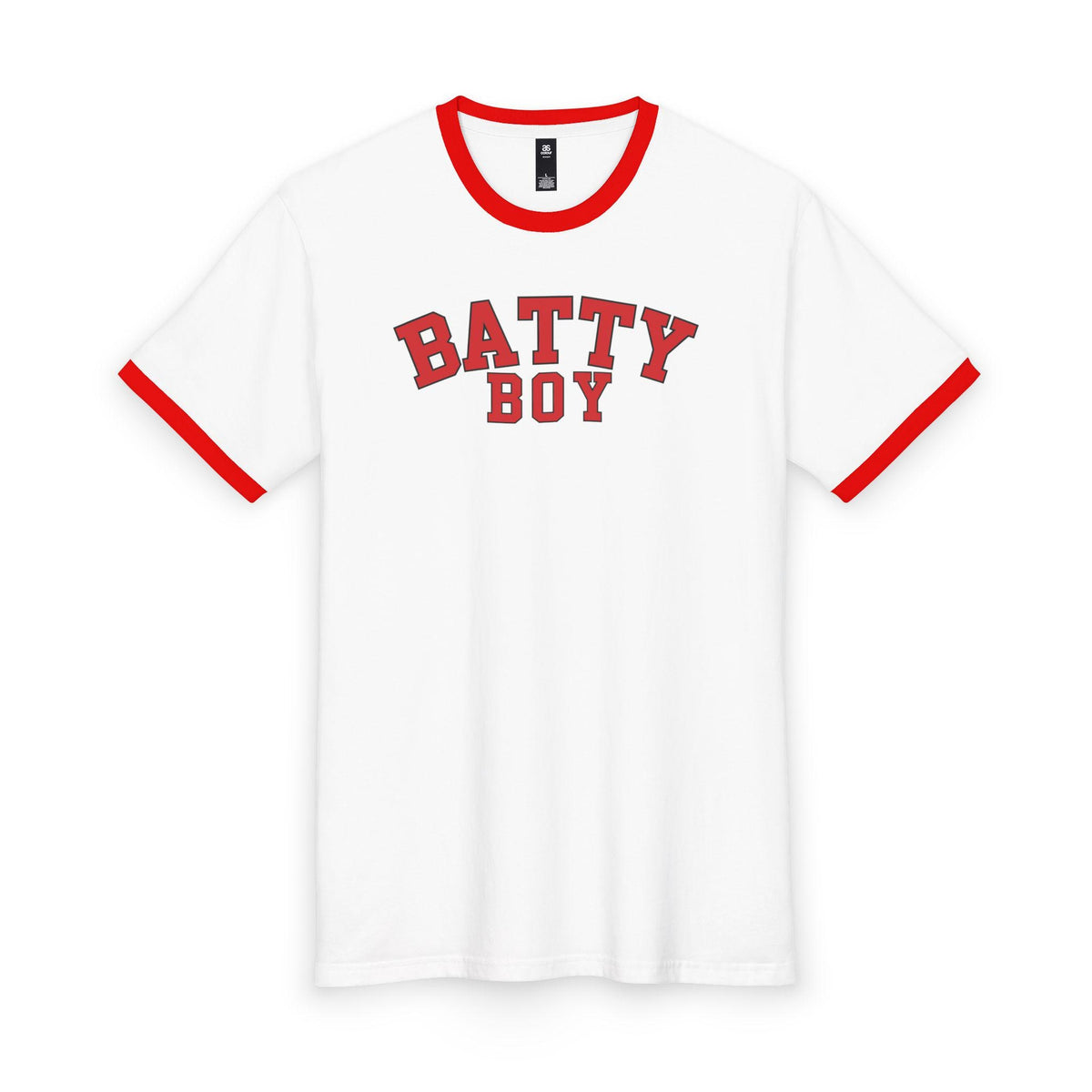 Batty Boy ringer tee | Retro collegiate text shirt