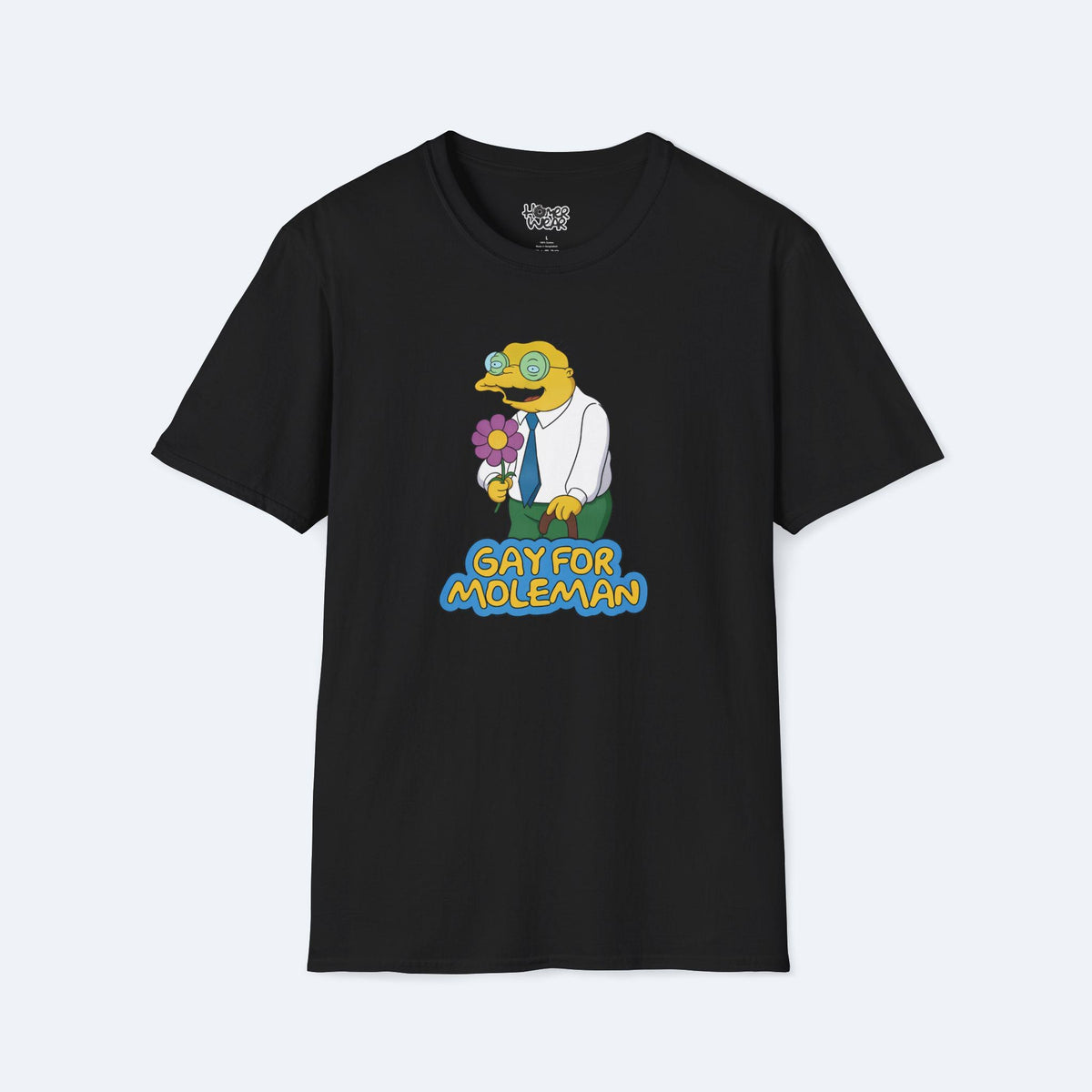 Gay For Moleman T-Shirt Funny Simpsons Meme Graphic Tee Retro Cartoon Humor Shirt Hans Moleman Quote Vintage TV Gift Unisex Top