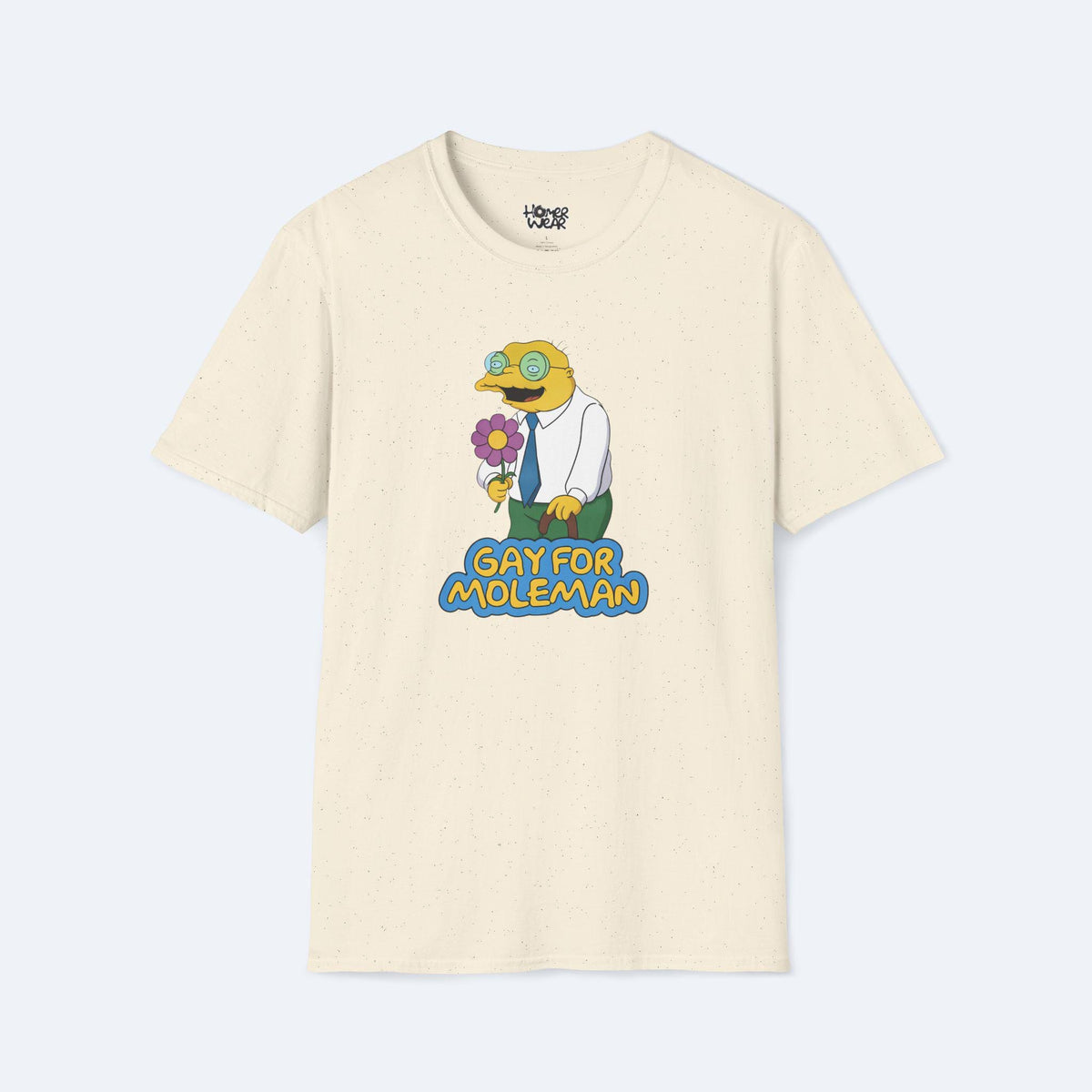 Gay For Moleman T-Shirt Funny Simpsons Meme Graphic Tee Retro Cartoon Humor Shirt Hans Moleman Quote Vintage TV Gift Unisex Top
