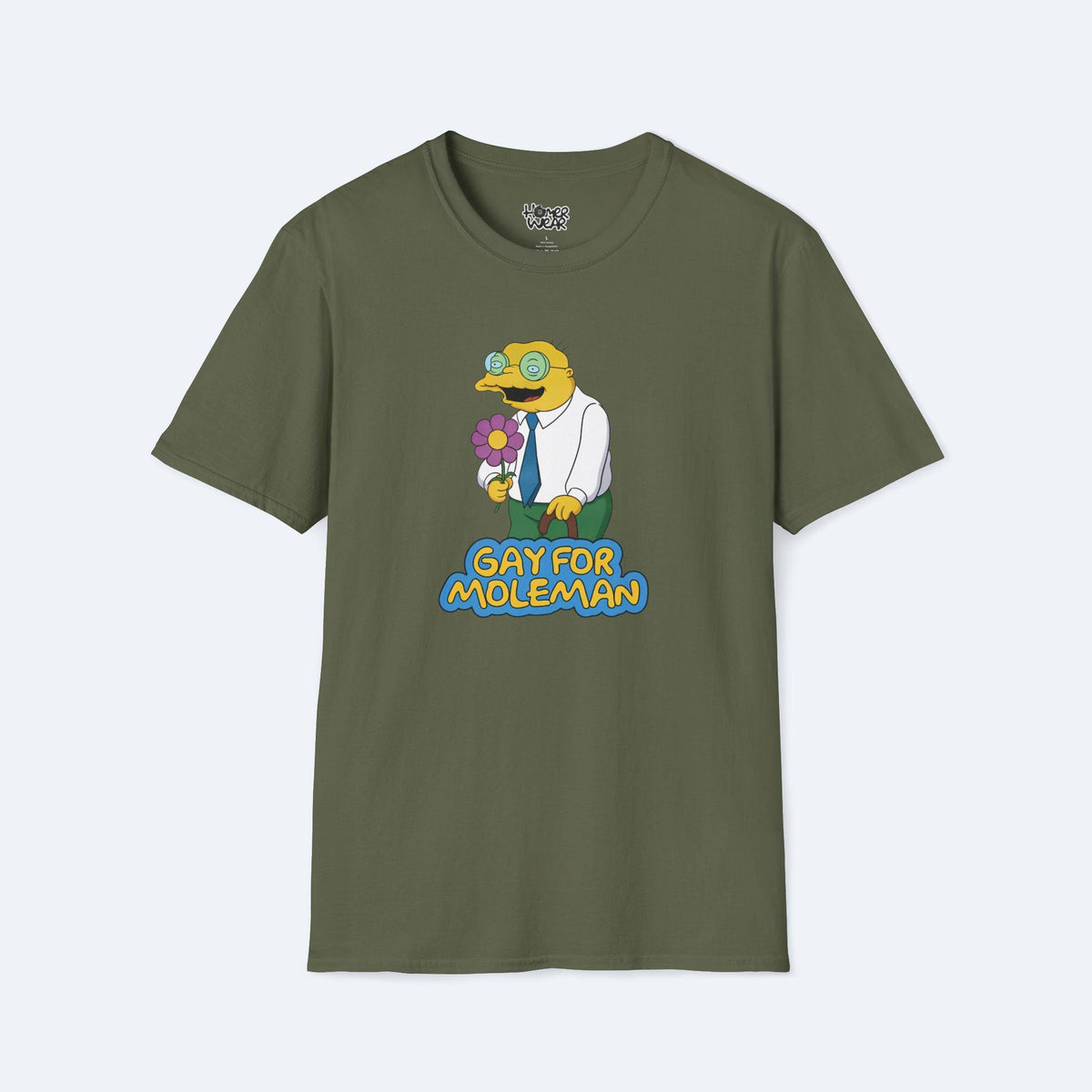 Gay For Moleman T-Shirt Funny Simpsons Meme Graphic Tee Retro Cartoon Humor Shirt Hans Moleman Quote Vintage TV Gift Unisex Top
