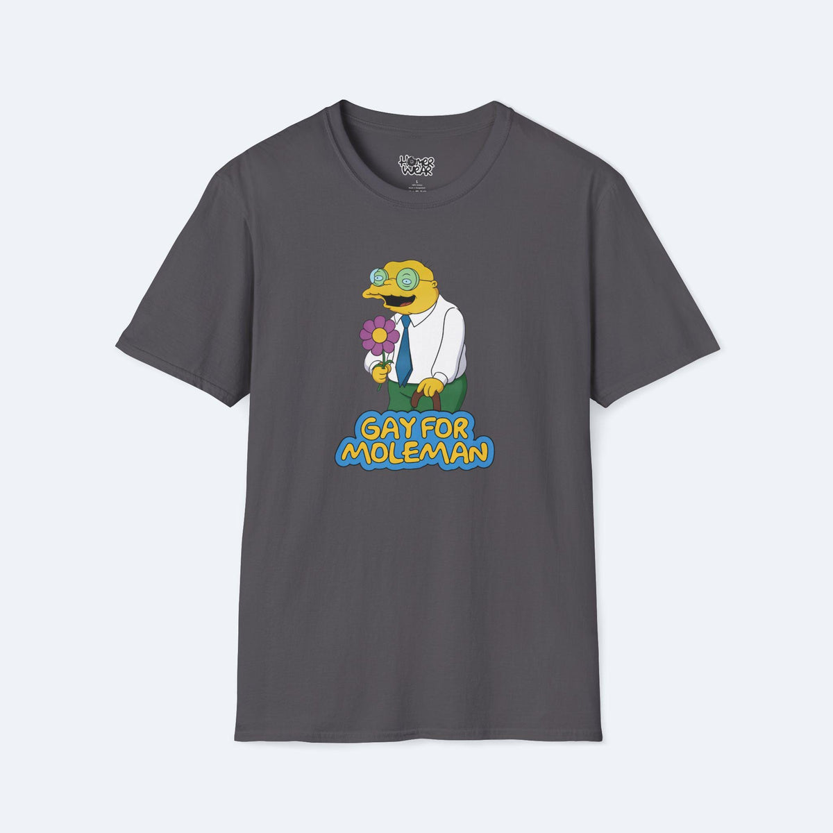Gay For Moleman T-Shirt Funny Simpsons Meme Graphic Tee Retro Cartoon Humor Shirt Hans Moleman Quote Vintage TV Gift Unisex Top
