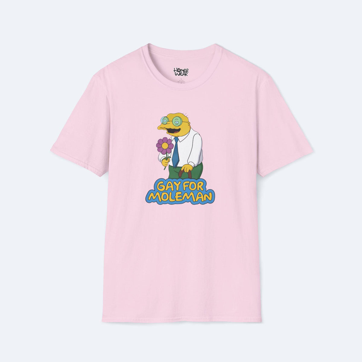 Gay For Moleman T-Shirt Funny Simpsons Meme Graphic Tee Retro Cartoon Humor Shirt Hans Moleman Quote Vintage TV Gift Unisex Top