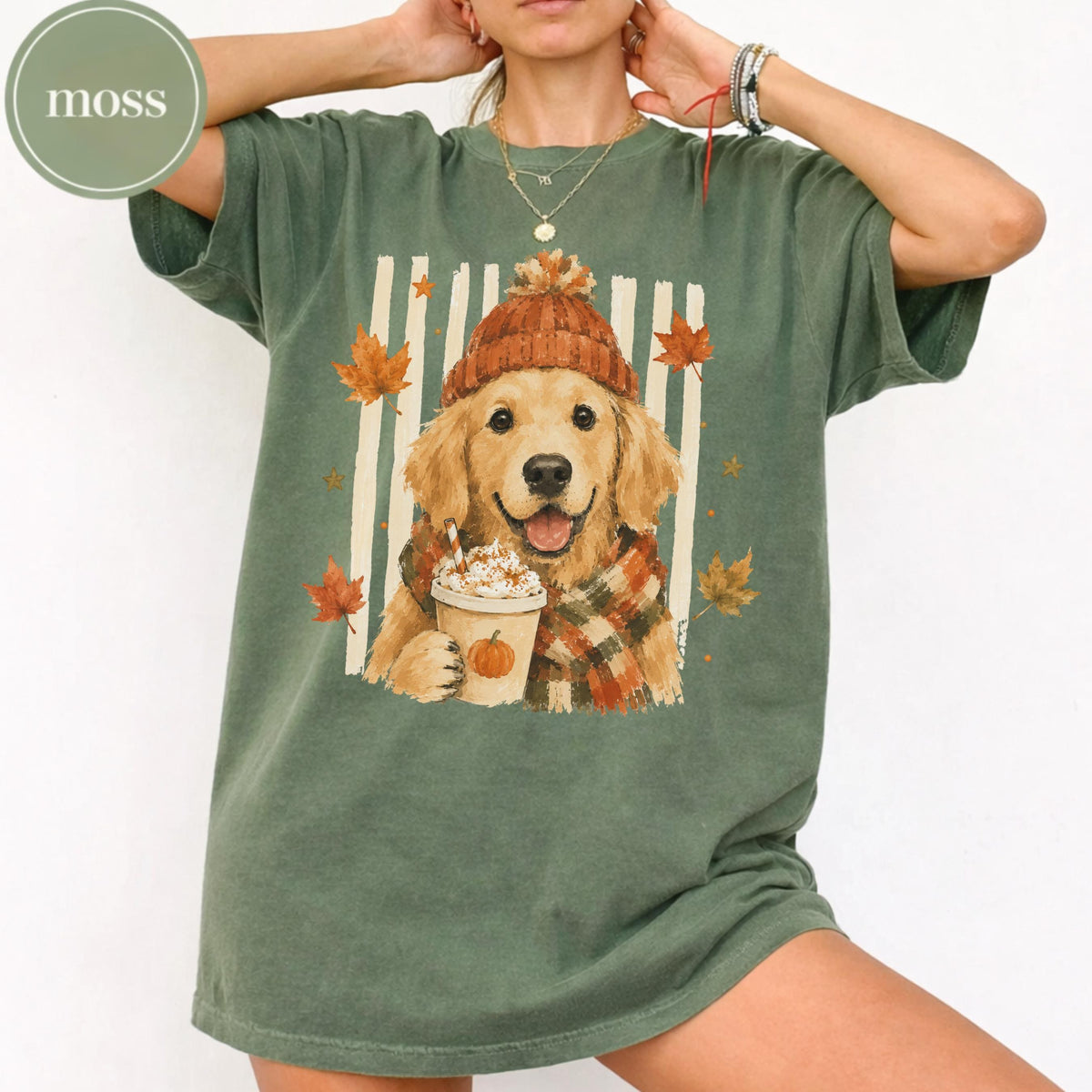 Fall Dogs Comfort Colors Shirt  120+ Dog Breeds, Personalized Dog Mom Tee, Autumn Cosy Dog T-Shirt, Pumpkin Spice Autumn Custom Pet Portrait