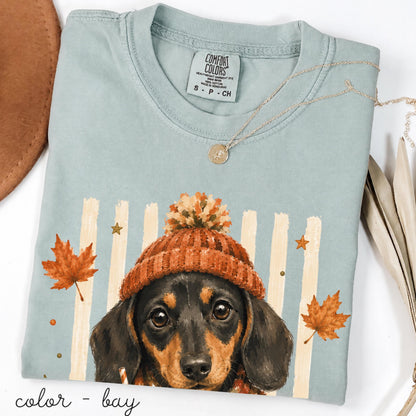 Fall Dogs Comfort Colors Shirt  120+ Dog Breeds, Personalized Dog Mom Tee, Autumn Cosy Dog T-Shirt, Pumpkin Spice Autumn Custom Pet Portrait