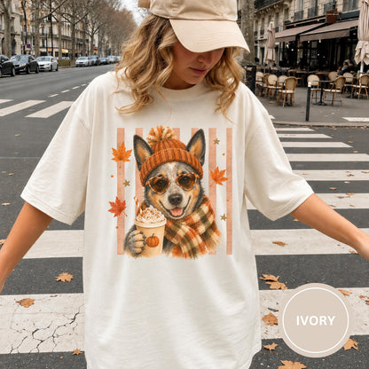 Fall Dogs Comfort Colors Shirt  120+ Dog Breeds, Personalized Dog Mom Tee, Autumn Cosy Dog T-Shirt, Pumpkin Spice Autumn Custom Pet Portrait
