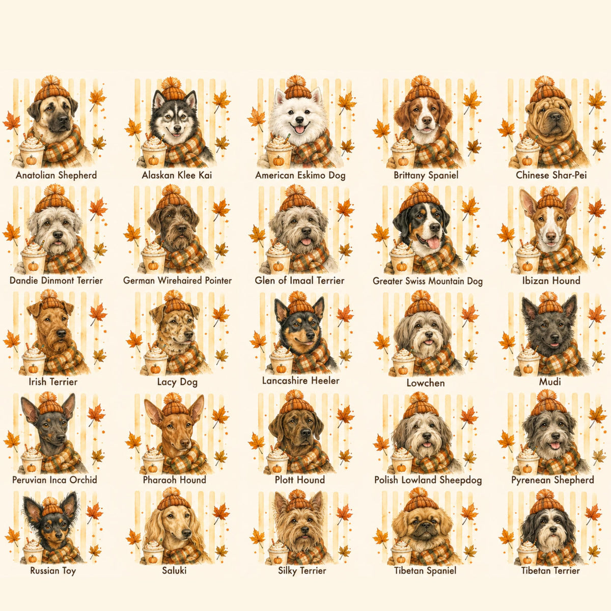 Fall Dogs Comfort Colors Shirt  120+ Dog Breeds, Personalized Dog Mom Tee, Autumn Cosy Dog T-Shirt, Pumpkin Spice Autumn Custom Pet Portrait