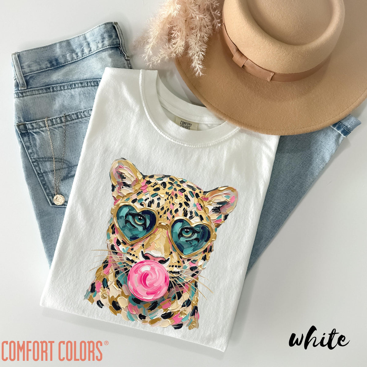 Comfort Colors® Leopard Bubblegum Shirt, Cute Leopard Shirt, Bubblegum Cheetah Shirt, Leopard Graphic Tee, Trendy Leopard Shirt, Leopard Tee