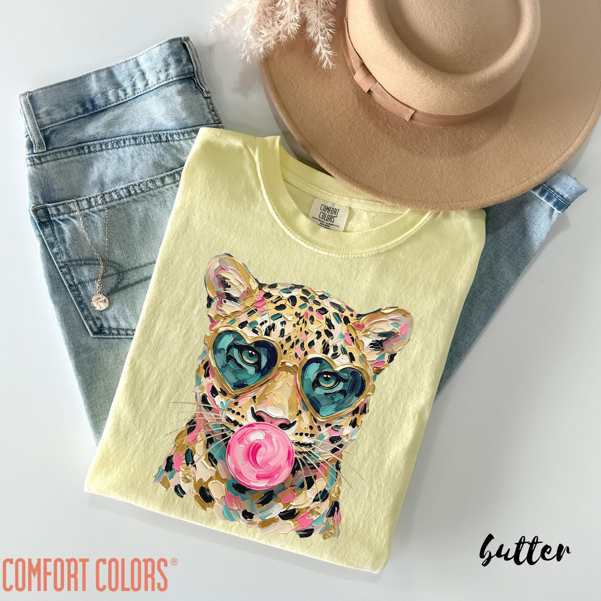 Comfort Colors® Leopard Bubblegum Shirt, Cute Leopard Shirt, Bubblegum Cheetah Shirt, Leopard Graphic Tee, Trendy Leopard Shirt, Leopard Tee