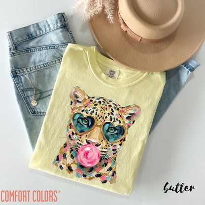 Comfort Colors® Leopard Bubblegum Shirt, Cute Leopard Shirt, Bubblegum Cheetah Shirt, Leopard Graphic Tee, Trendy Leopard Shirt, Leopard Tee