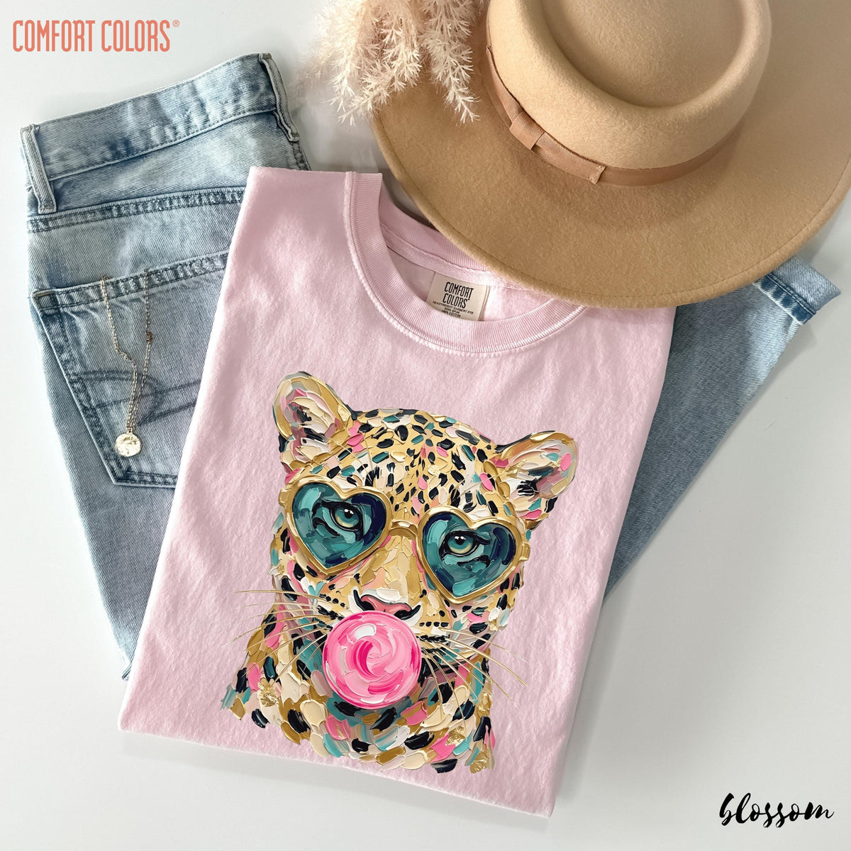 Comfort Colors® Leopard Bubblegum Shirt, Cute Leopard Shirt, Bubblegum Cheetah Shirt, Leopard Graphic Tee, Trendy Leopard Shirt, Leopard Tee