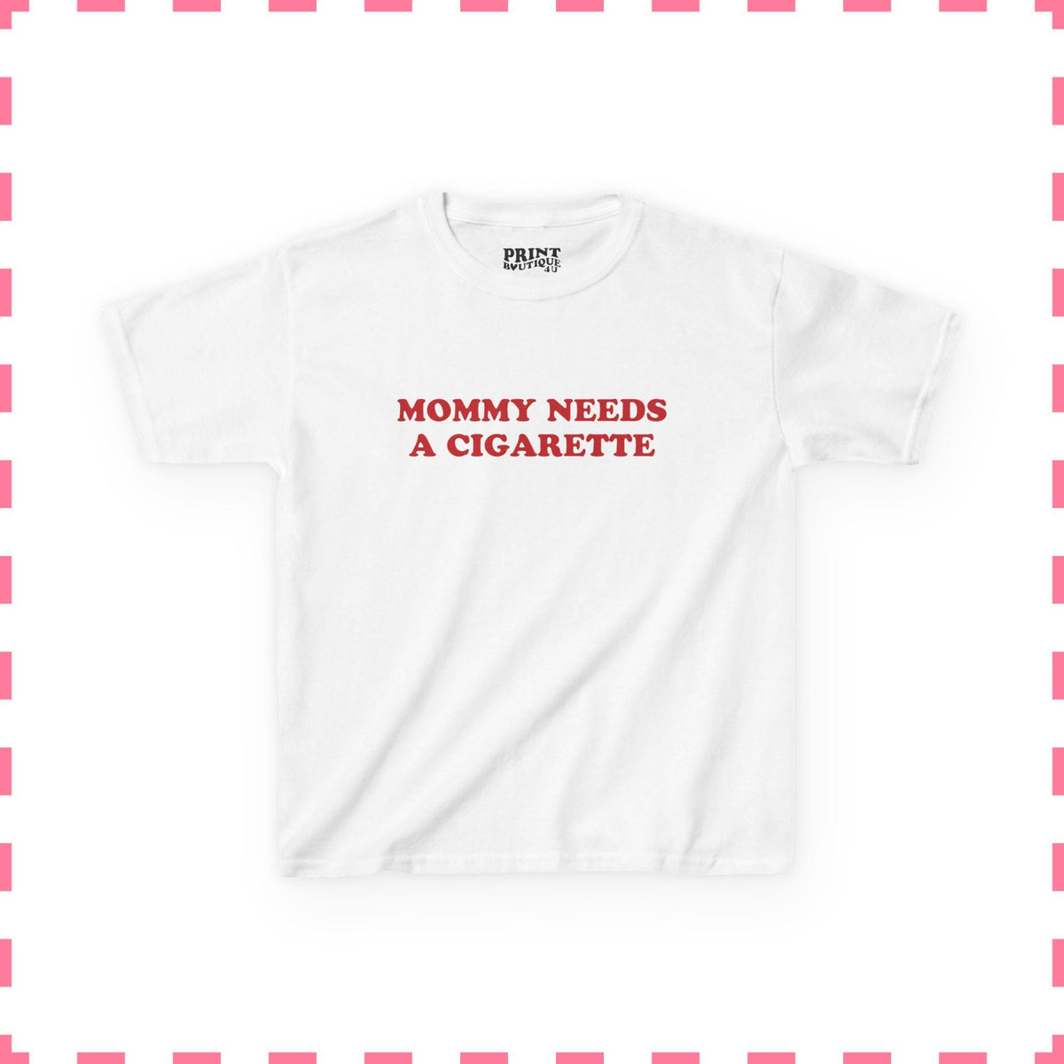 Mommy Needs A Cigarette Baby Tee, Funny Mom Shirt, Retro Smoking Crop Top, Cool Mom Y2K Tee, Sarcastic Graphic Top