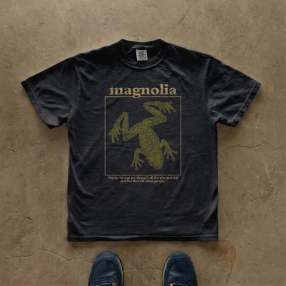 Magnolia Frog Rain Graphic T-shirt | Surreal Arthouse Movie Tee