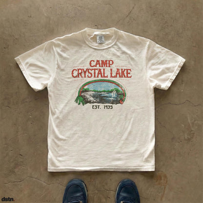Camp Crystal Lake Vintage Horror Tee | Friday the 13th Slasher Movie Shirt