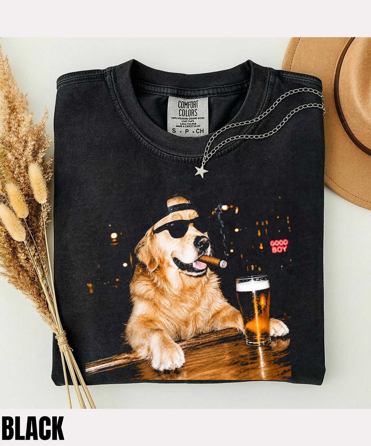 Golden Retriever Drinking Beer Graphic T-Shirt,Sarcastic Dog Meme Shirt,Golden Retriever Lovers Gift,Retriever Mom Dad Shirt,Stupid Shirt