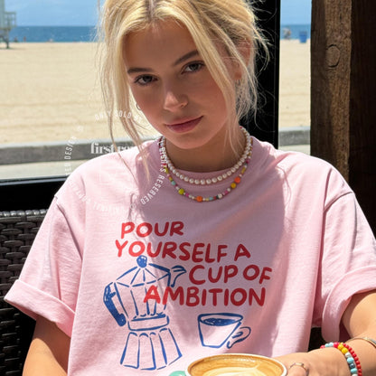Dolly Parton "Pour Yourself a Cup of Ambition" Shirt, Retro Coffee Graphic, 9 to 5 Country Music Tee, Moka Pot, Coffee Club, Caffeine Lover