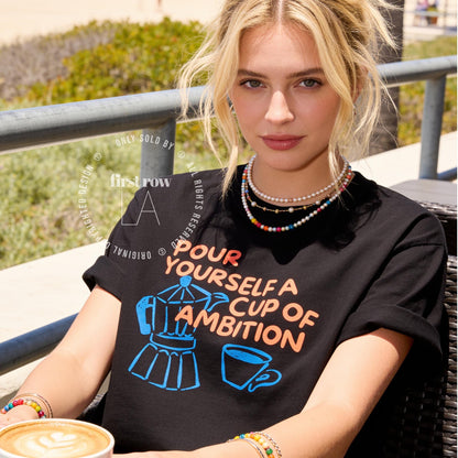 Dolly Parton "Pour Yourself a Cup of Ambition" Shirt, Retro Coffee Graphic, 9 to 5 Country Music Tee, Moka Pot, Coffee Club, Caffeine Lover