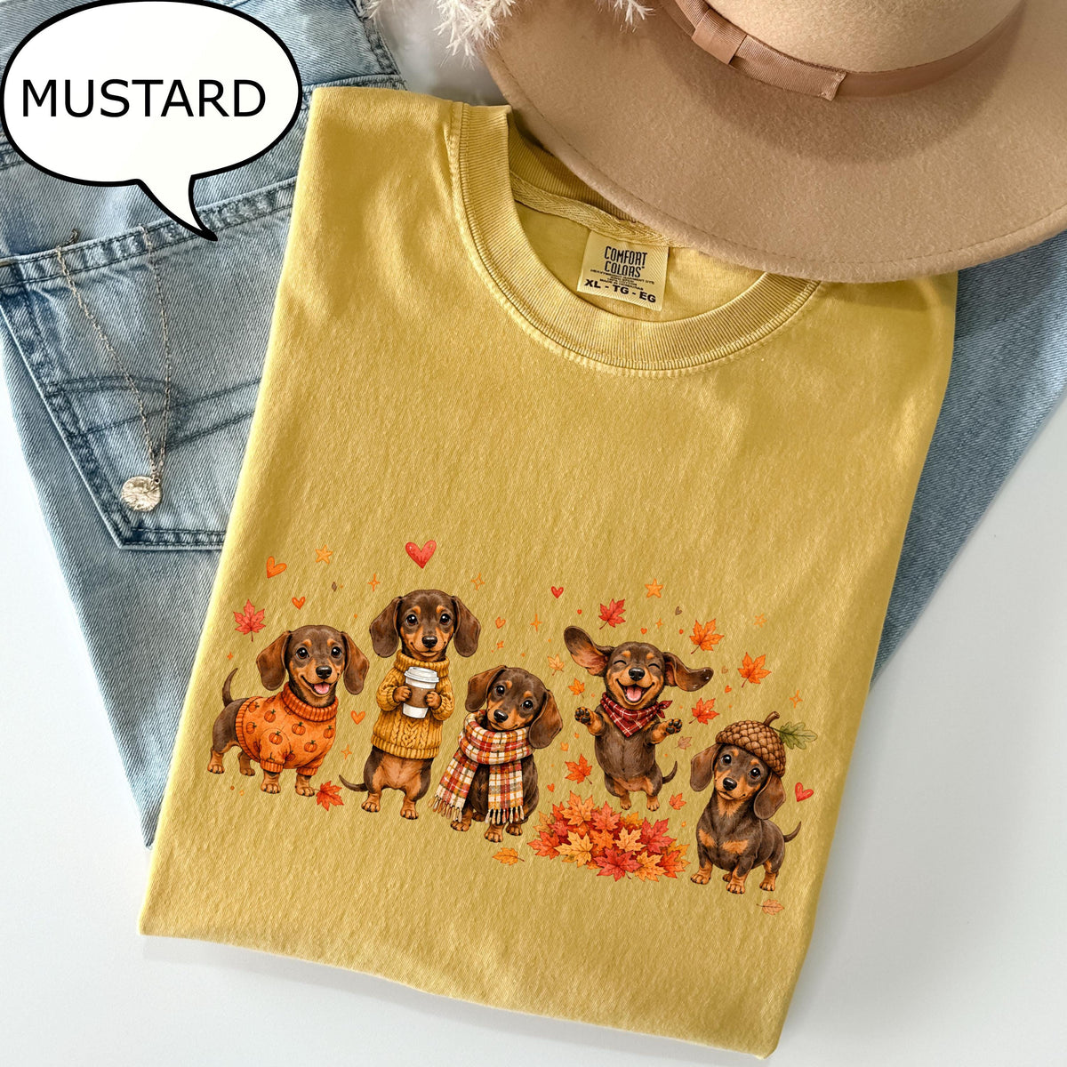 Comfort Colors®  Dog Fall T-Shirt, Autumn Dog Shirt,  Dog Lover Tee, Thanksgiving  Gift