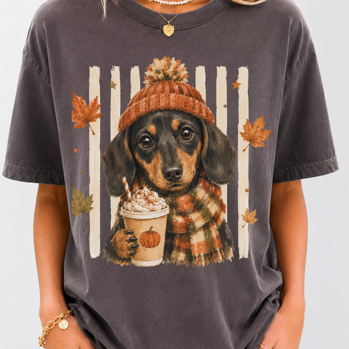 Fall Dogs Comfort Colors Shirt  120+ Dog Breeds, Personalized Dog Mom Tee, Autumn Cosy Dog T-Shirt, Pumpkin Spice Autumn Custom Pet Portrait