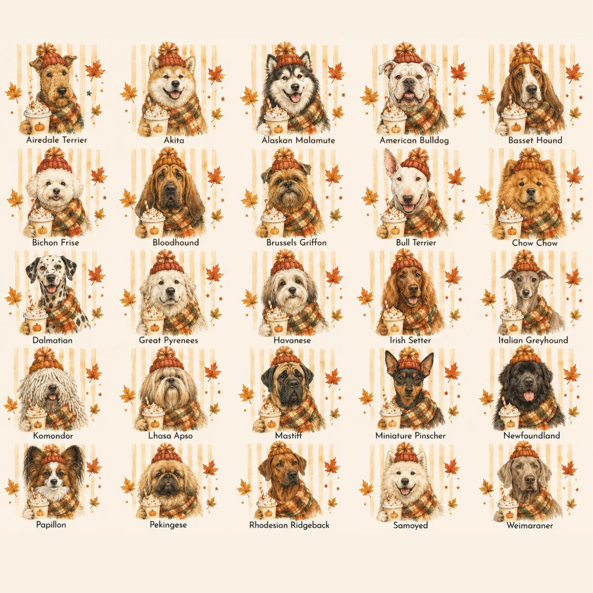 Fall Dogs Comfort Colors Shirt  120+ Dog Breeds, Personalized Dog Mom Tee, Autumn Cosy Dog T-Shirt, Pumpkin Spice Autumn Custom Pet Portrait
