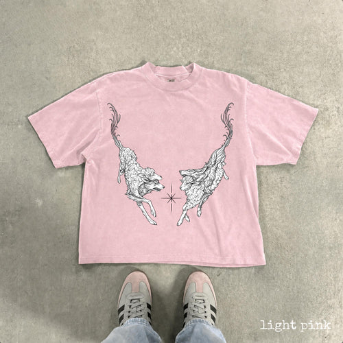 Vintage Mythical Deer Graphic Tee, Medieval Bestiary Shirt, Dark Academia Tattoo Tee, Gothic Fantasy Renaissance Engraving Shirt